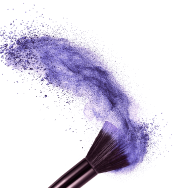 Makeup brush with purple powder